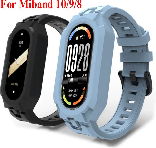 Xiaomi Uhrenarmband Silikon, Schwarz, Mi Band 10, Mi Band 9, Miband 8 - Bild 1