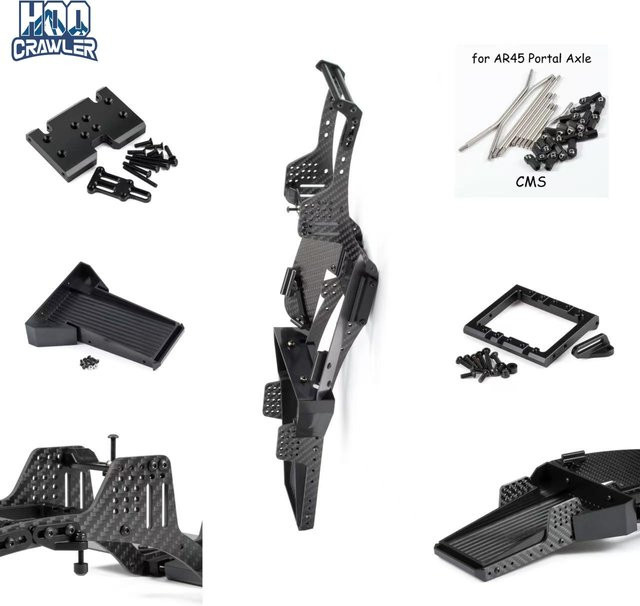 HooCrawler H4 1/10 Carbon LCG Chassis-Kit, mit Spritzguss-Heckkoffer - Bild 1