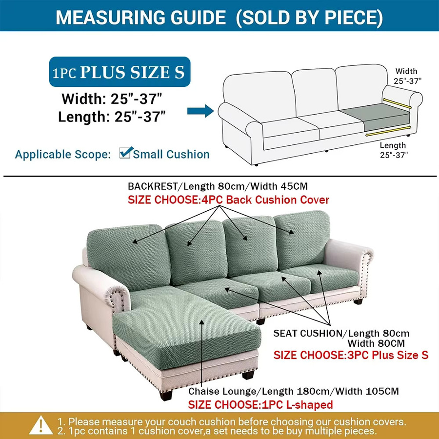 Elastischer Jacquard-Sofabezug von airldianer in einfarbigem Design für dein Sofa oder deine Chaiselongue, erhältlich in Braun und Grün - Bild 3