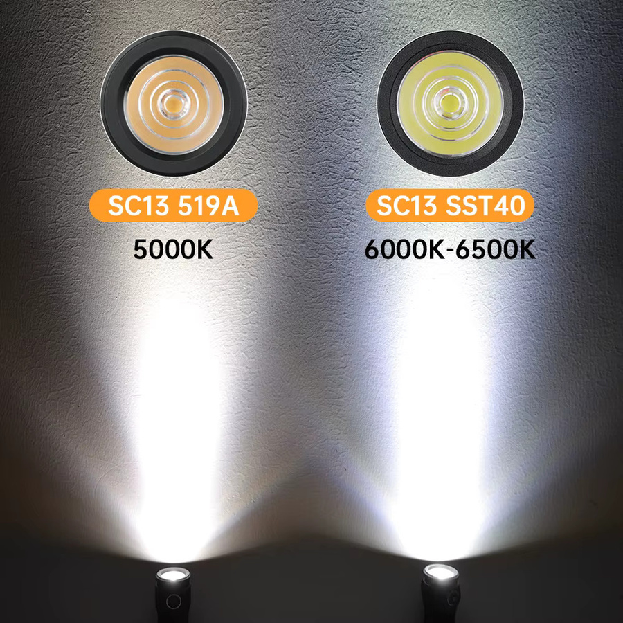 SOFIRN SC13 Taktische LED Taschenlampe mit 1300lm, Wiederaufladbar, 6000K Kaltweiß, Schwarz oder Grün - Bild 2