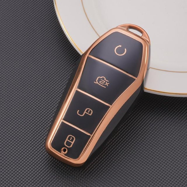 GearUp AutoMoto Schlüsselabdeckung für BYD Qin PLUS, Tang, DMI, Dolphin, E2, Song Pro, Qinhan EV und E6 Yuan in Grau - Bild 1