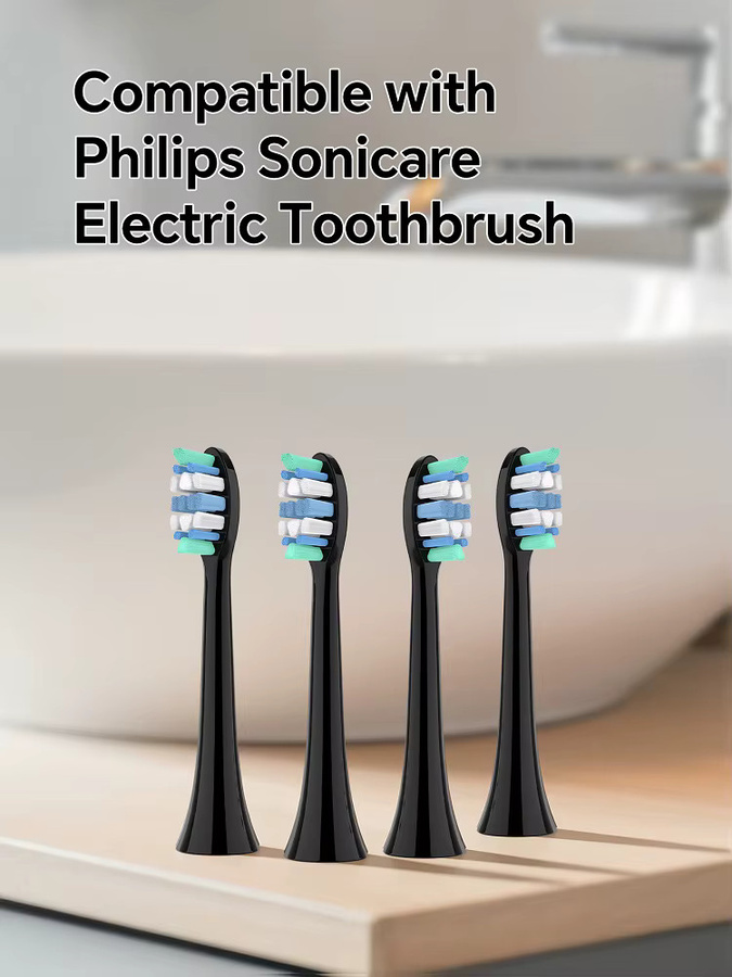 Philips Ersatzbürstenköpfe für elektrische Zahnbürsten, Schwarz - Bild 1
