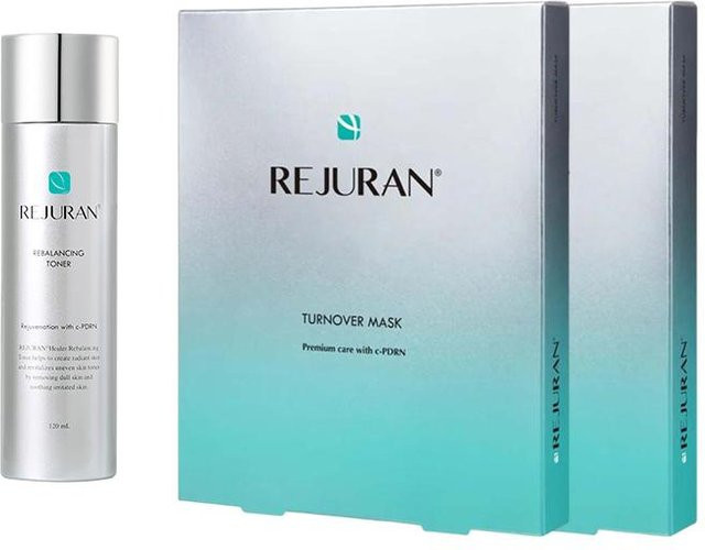 REJURAN Turnover Mask und Ausgleichender Toner, 10 Masken, 120 ml - Bild 1