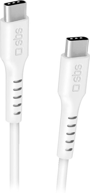 SBS USB-C auf USB-C Daten- und Ladekabel, Weiß, Länge: 2 m - Bild 1