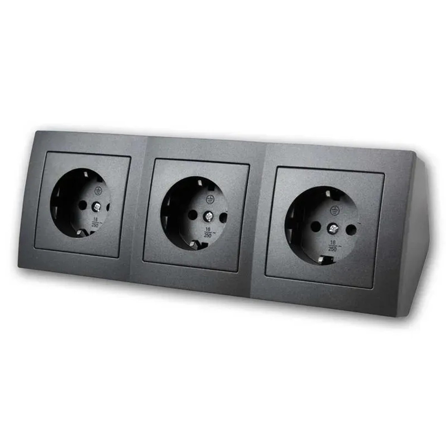 McPower Steckdosenblock Flair 3-Fach in Anthrazit 250V 16A - Bild 2