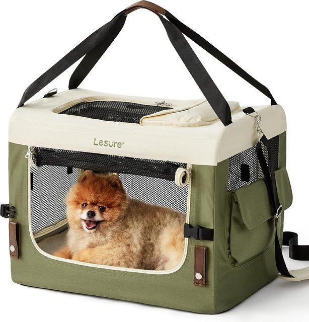 Zusammenklappbare Reise-Hundebox für kleine Hunde aus Nylon, tragbare weiche Haustierbox für Outdoor und Indoor, faltbares Stoff-Hundegehege mit Griff, B/T/H: 17 x 17 x 17 cm - Bild 1