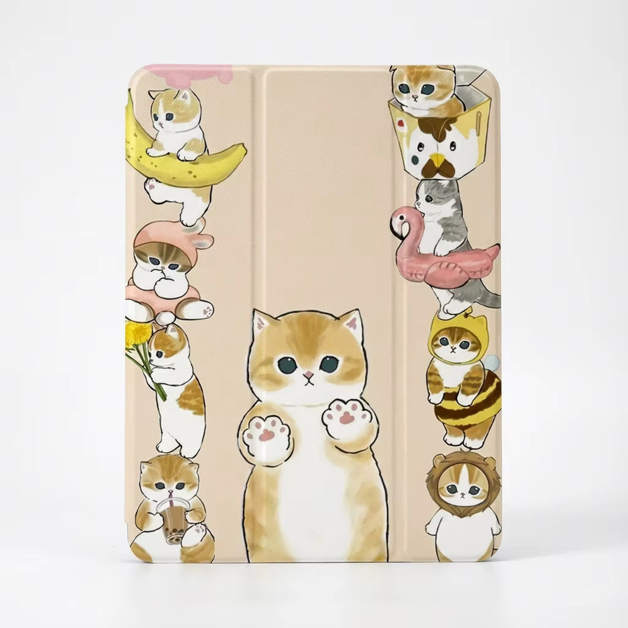 DecoPhone Tablet Hülle Kawaii Cat Design für iPad Pro 10/11 Zoll, iPad Air 3/4/5 und iPad 9. Generation, dreifach gefaltet, Multicolour - Bild 2