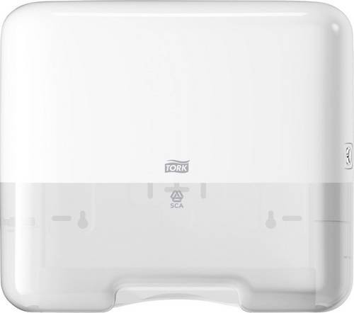 Tork Handtuchspender Elevation Mini in Weiß für Zick-Zack- und Lagenfalzhandtücher, H: 29,1 cm, B: 33,2 cm, T: 13,5 cm - Bild 1