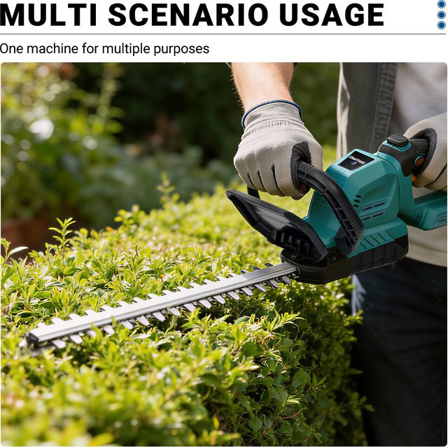 Drillpro Akku-Heckenschneider mit 3000 U/min und 20 Zoll Schnittbreite, bürstenloser elektrischer Gartenschneider mit 180 Grad drehbarem Kopf und wiederaufladbarem Akku - Bild 1