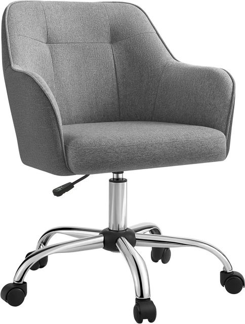 Songmics Bürodrehstuhl in Grau mit Armlehnen und Rollen, Höhe: 88 cm, Breite: 64 cm, Tiefe: 64 cm - Bild 1