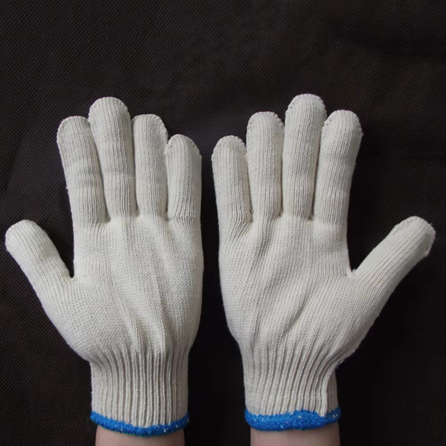 Verschleißfeste Baumwollfadenhandschuhe aus dickem Nylon in Weiß - Bild 2