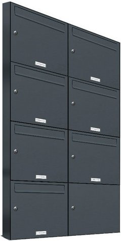 AL Briefkasten-System für 7 Parteien zur Aufputzmontage, grau, B/H/T: 153,5 x 136,8 x 11,6 cm - Bild 1