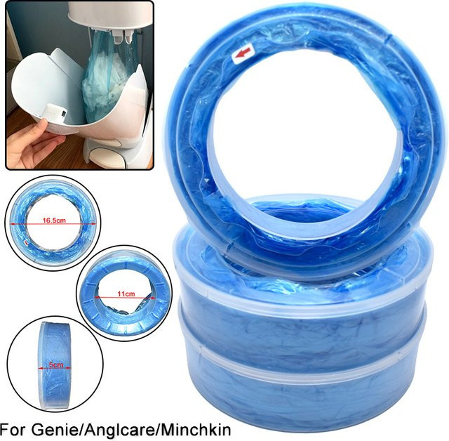 Angelcare Windeleimer Nachfüllbeutel in Blau, 1/2/10 Stück Set für Genie Windelabfall Kompatibel mit Minchkin Angelcare Windeleimer Ersatzbeutel - Bild 1