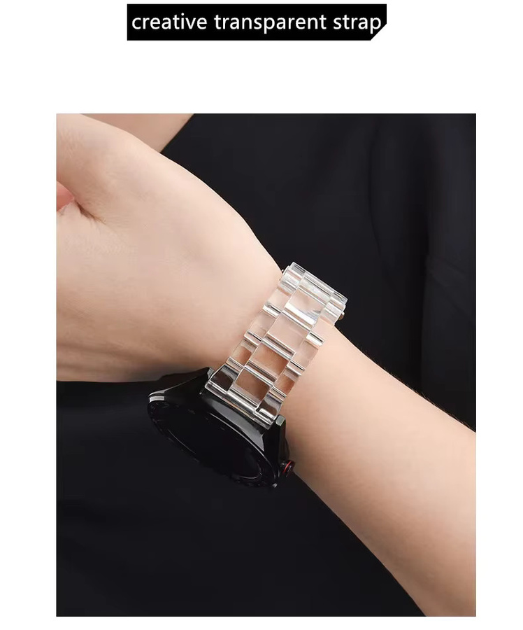 TINUORA Uhrenarmband Acryl, transparent, Weiß, Unisex - Bild 3