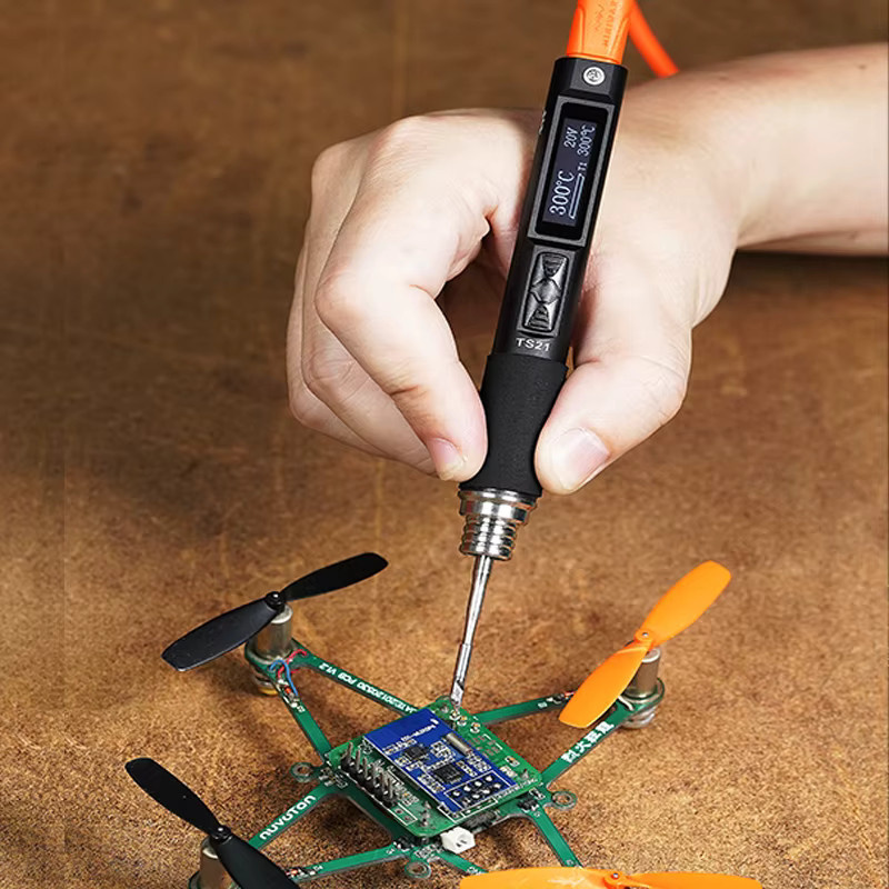 MINIWARE TS21 Elektrischer Lötkolben mit 100 W, verstellbare Digitalanzeige und automatischer Schlafmodus für BGA und Präzisions-Reparaturen - Bild 3