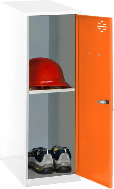 PROREGAL Schließfachschrank AMEGO Spind mit 1 Fachboden in Orange-Weiß, H x B x T: 91,5 x 30 x 50 cm - Bild 1