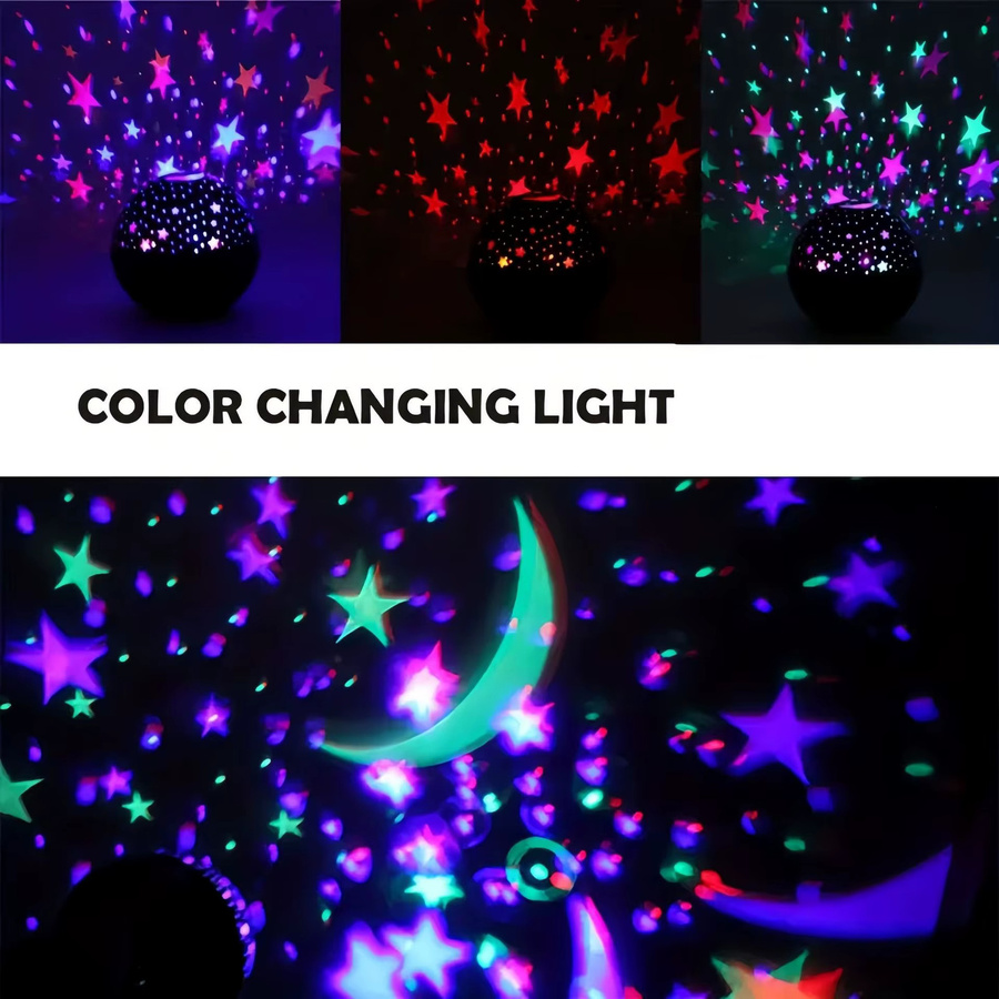 LINYILIGHT RGB LED Sternenmond Galaxy Projektionslampe mit integrierten LEDs für Kinder und Raumdekoration - Bild 3