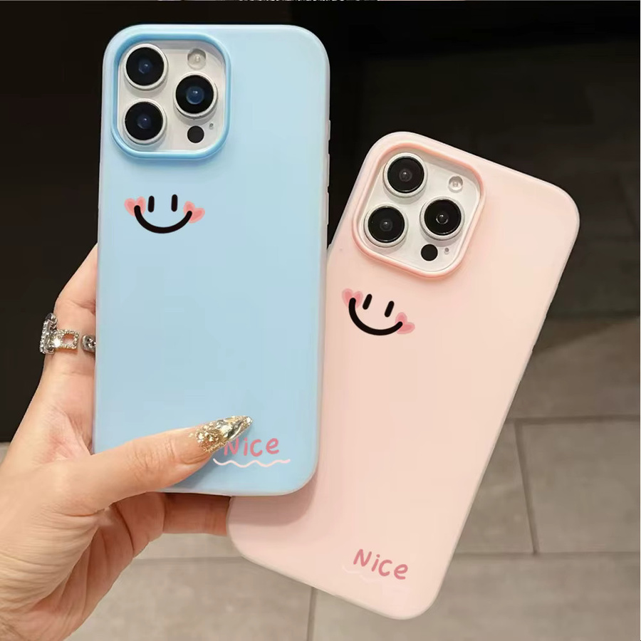 Samsung Galaxy Handyhülle mit süßem Smiley-Gesicht in Blau für verschiedene Modelle wie S26, S25 Ultra, S24, S23, S22, A57, A56, A55, A54, A53, A37, A36, A35, A34, A17, A16 und FE Modelle - Bild 2