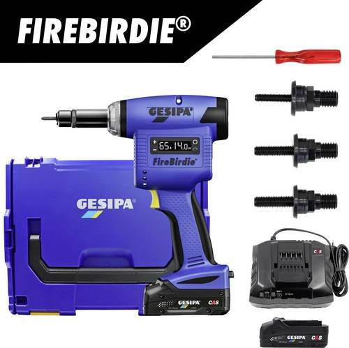 Gesipa FireBirdie 2151870 Akku-Blindnietpistole 18V mit bürstenlosem Motor, Farbe Blau, inklusive 2 Akkus und Ladegerät - Bild 1