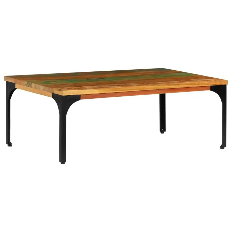 vidaXL Couchtisch aus Massivholz im Industrial Design, Farbe Braun/Mehrfarbig, B/T/H: 100 x 60 x 35 cm - Bild 2