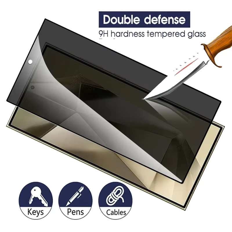 Sichtschutz Panzerglas Schutzfolie für Samsung Galaxy S26 S25 S24 S23 S22 S21 Ultra FE 9H Gehärtetes Glas Anti-Spy Bildschirmfolie Transparent - Bild 2