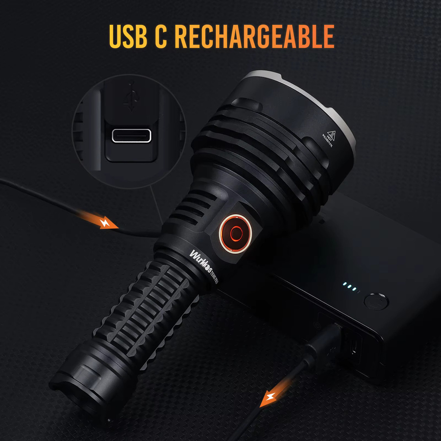 Wurkkos TS30S Pro taktische LED Taschenlampe mit USB-C, 21700 Akku, IP68 wasserdicht, Schwarz - Bild 2
