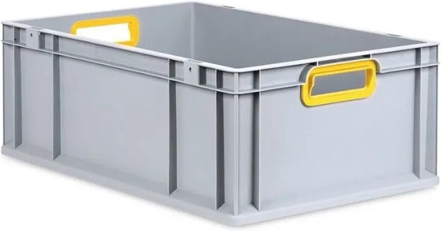 PROREGAL Eurobox Nextgen Color Transportbox mit verstärktem Boden und Griffen, Gelb, H x B x T: 22 x 40 x 60 cm, 44 Liter - Bild 1