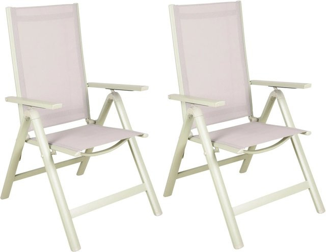 Garden Pleasure Stapelstuhl LENOLA aus Aluminium und Kunststoff in Salbeigrün, verstellbar und klappbar mit Armlehnen - Bild 1