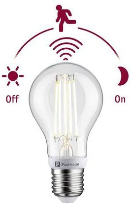 Paulmann LED Filament Leuchtmittel E27 Warmweiß 7W A60 mit Bewegungssensor Durchmesser: 60 mm, Höhe: 114 mm - Bild 1