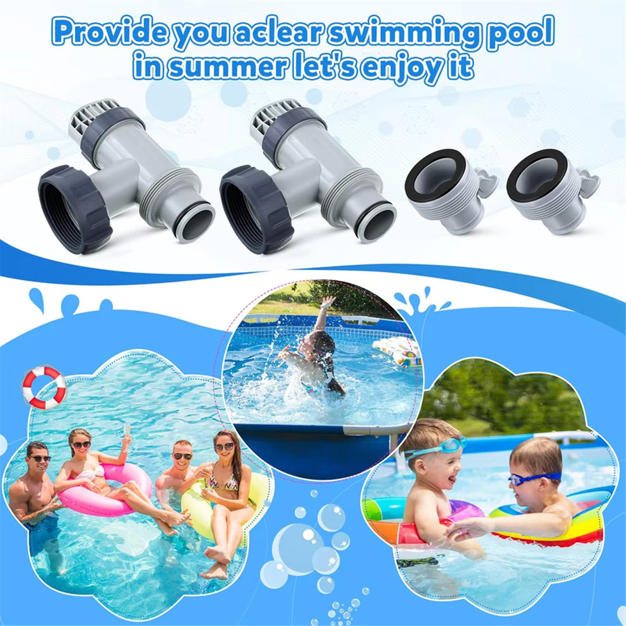 ABAB 2-teiliges Pool-Kolbenventil und Typ B Schlauchadapter von 1,25 Zoll bis 1,5 Zoll in Grau - Bild 4