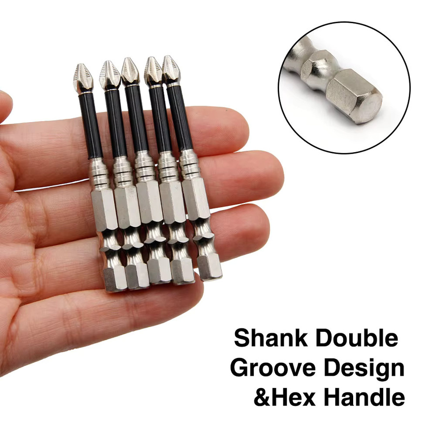 K5 Magnetisches Schraubendreher-Bit Set mit sechseckigem Anti-Slip-Griff in Silber - Bild 4