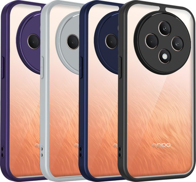 Stoßdämpfende Silikon-Schutzhülle für Oppo Reno 12F und Oppo Reno 12 FS, transparente matte Rückseite, Hartschalen-Cover - Bild 1