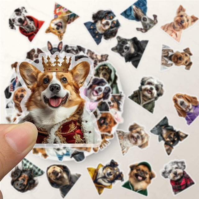 50 Stück Lustige Hund Porträts Aufkleber von PickJoy in Transparent und Multicolour für Notebook, Telefonhülle und Gepäck - Bild 1