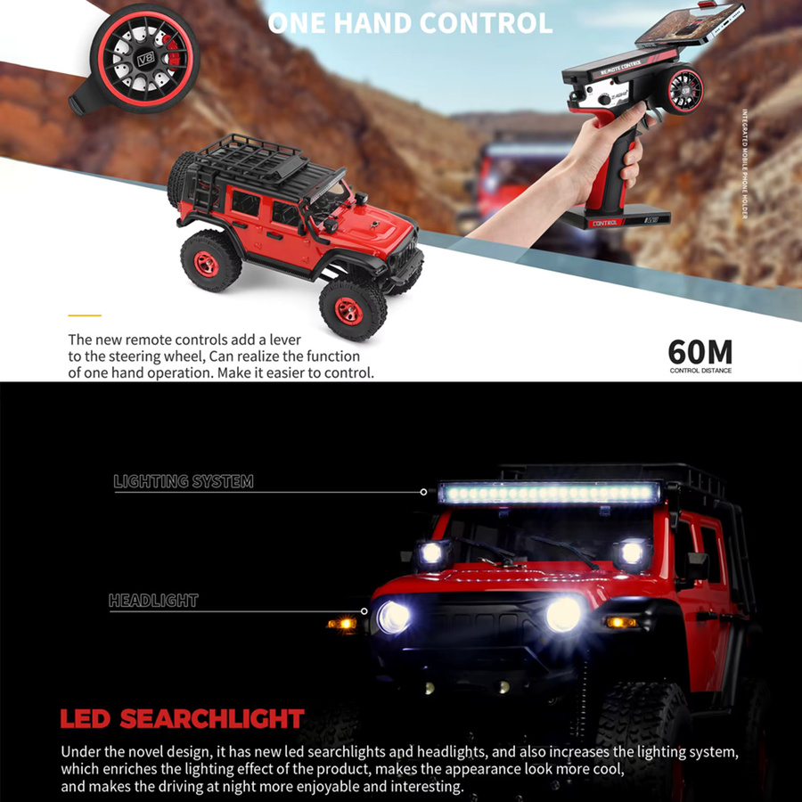 Wltoys 2428 RC Auto, 1:24, 4WD Offroad, Elektro-Crawler, ferngesteuert - Bild 2