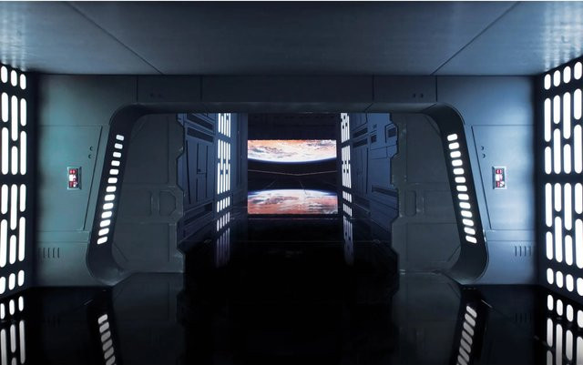 Komar Fototapete Star Wars Death Star aus Vlies in Grau, B: 400 cm, H: 250 cm - Bild 1
