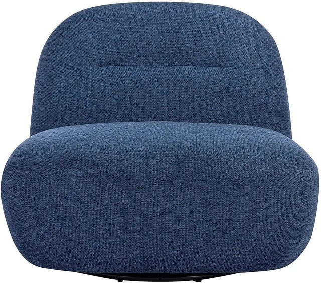 Vente-unique Sessel Pozeti mit gerader Rückenlehne in Blau mit Metallrahmen und Stoffbezug, Höhe: 82 cm, Breite: 73 cm, Tiefe: 84 cm - Bild 1
