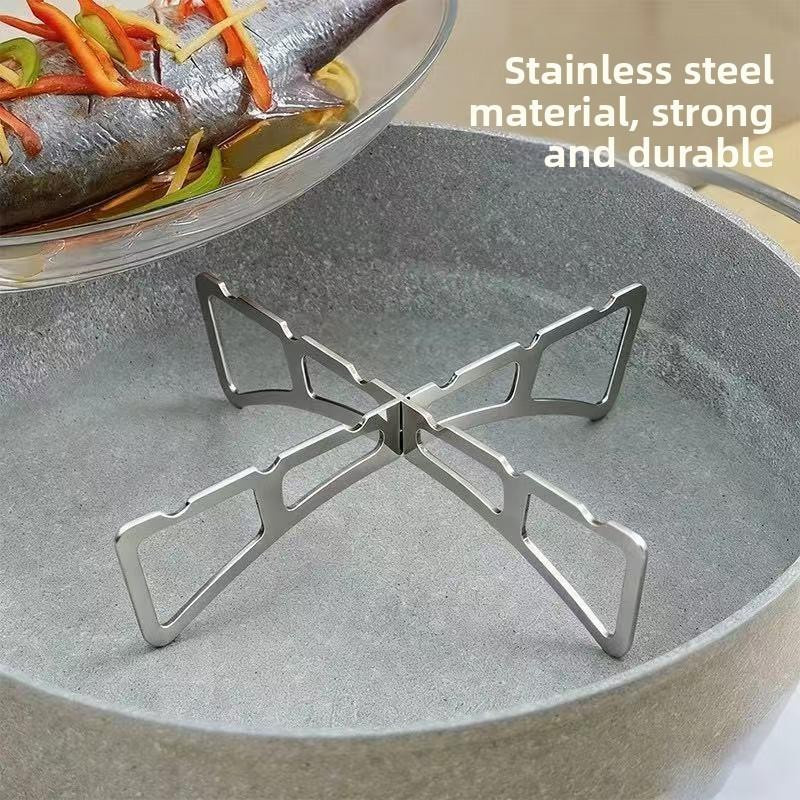 XYKK01 Edelstahl Kreuz-Dampfgitter in Silber für Camping und Haushalt - Bild 4