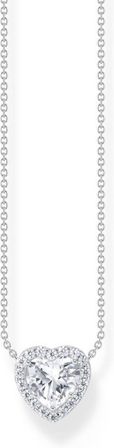 Thomas Sabo Kette mit Herz-Anhänger, 925 Silber, Zirkonia, Damen, 40-45 cm - Bild 1