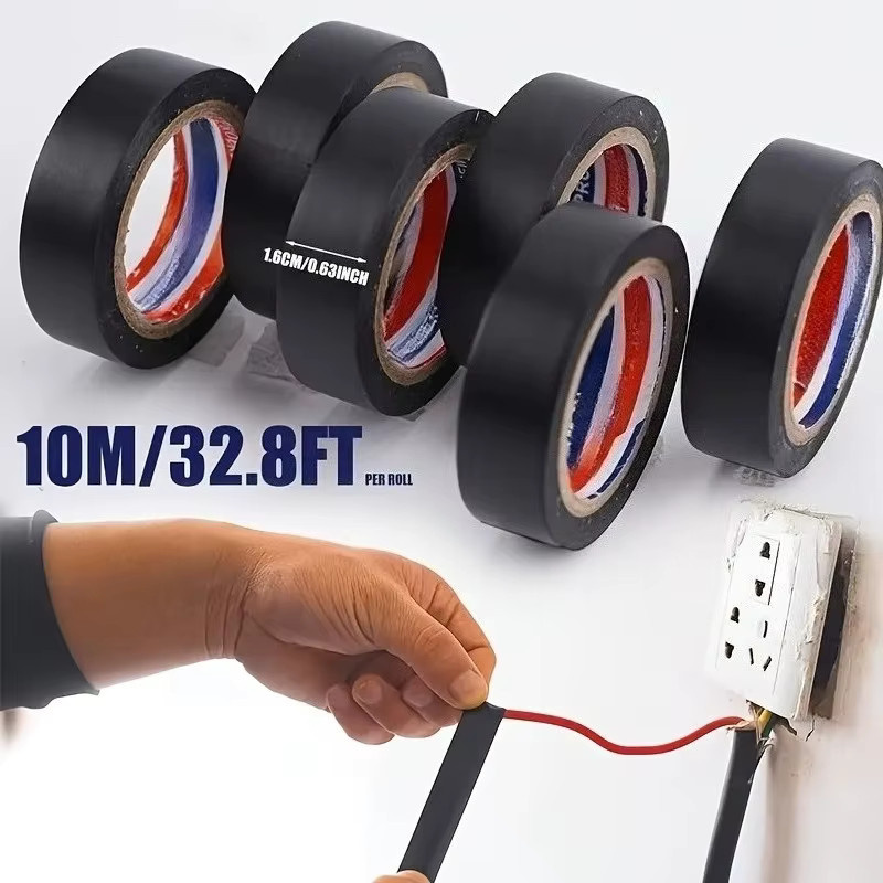 YITAPE PVC-Elektroisolierband, 2 Rollen, Schwarz, Breite: 16 mm, Länge: 10 m, flammhemmend und wasserdicht - Bild 2