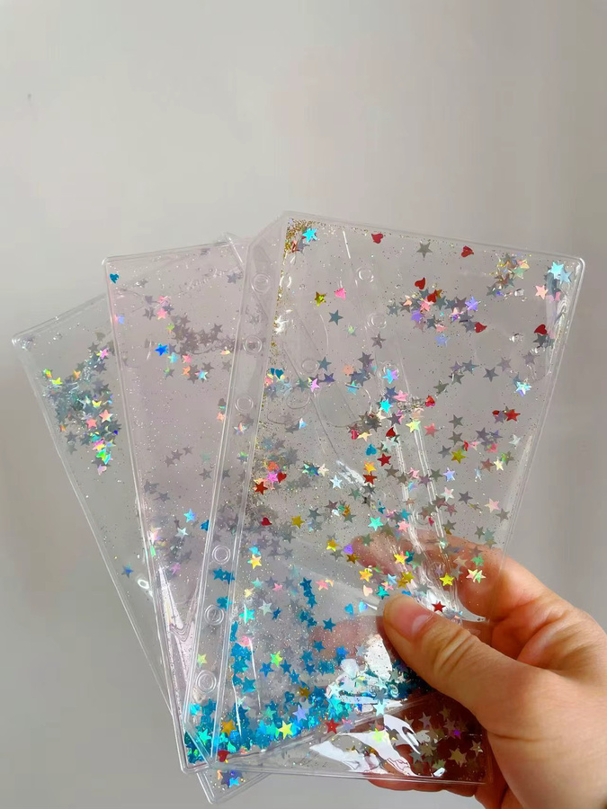 Coliky A6 Glitter Ringbuch mit Reißverschluss aus wasserdichtem PVC, Multicolour - Bild 2