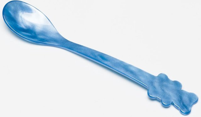 G.F. Heim Söhne Kinderlöffel Bär aus Acrylglas in Blau mit Perlmutt-Optik - Bild 1