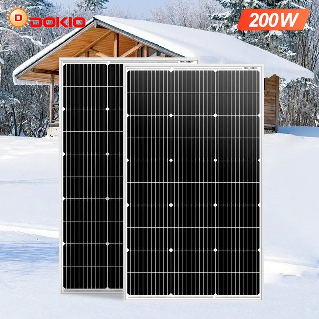 DOKIO Solar Panel 100W mit 5V USB für Camping und Camper Van, Schwarz - Bild 1