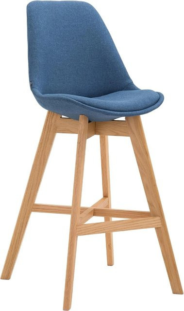 DELUKE Barhocker DUMIR Barstuhl mit Lehne aus Stoff in Blau, B/T/H: 48 x 56 x 112 cm - Bild 1