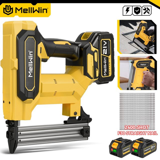 MELLWIN Schnurlose elektrische Nagelpistole mit 2 Modi, kabelloser Framing-Nagler und Tacker für Makita 18 V Akku - Bild 1
