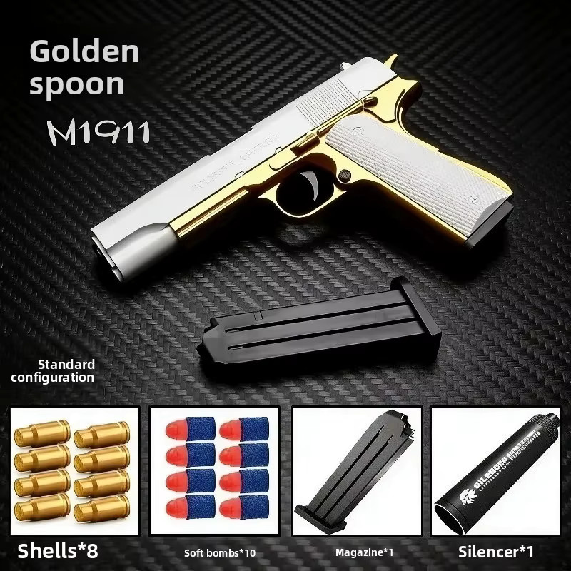 NOCCLILI Airsoft-Pistole, mit Hülsenauswurf und Weichgeschossen, Weiß - Bild 2