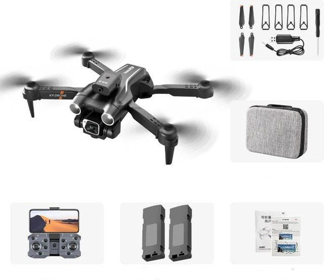LYZRC K9Pro Mini Quadcopter Drohne mit Dual Kamera 4K Weitwinkel, Hindernisvermeidung und optischer Fluss Positionierung, faltbar, Schwarz - Bild 1