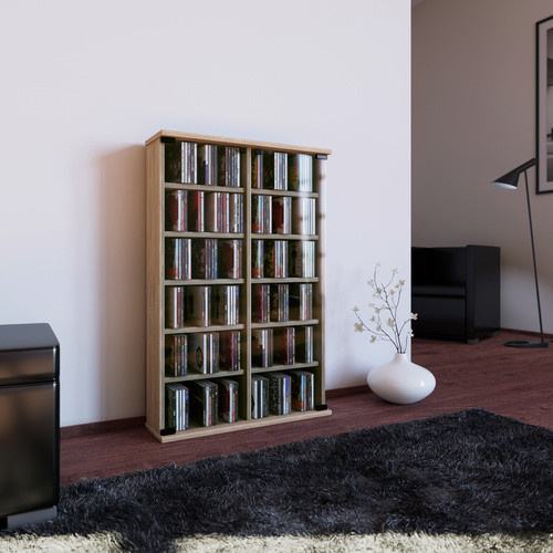 VCM CD Regal Roma in Eiche braun mit ESG-Sicherheitsglastüren, B/H/T: 60 x 91,5 x 18 cm - Bild 2