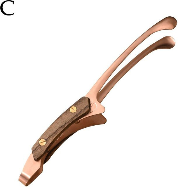 Yiran Furniture BBQ Grillzange aus Edelstahl mit Holzgriff in Gold - Bild 1