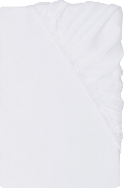 LIVARNO Mako-Satin Spannbettlaken aus Baumwolle, Weiß, B/T: 180 x 200 cm, Höhe: 20 cm - Bild 1