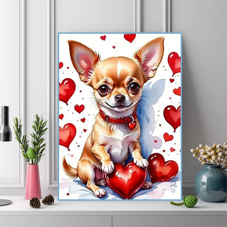 EverShine Diamantmalerei DIY Hund mit Herz Motiv als Acryl Mosaik Stickerei für Kinder in Mehrfarbig, B/H: 30 x 30 cm - Bild 3